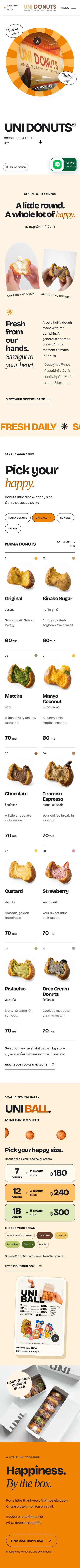 UNI DONUTS THのスマホ表示